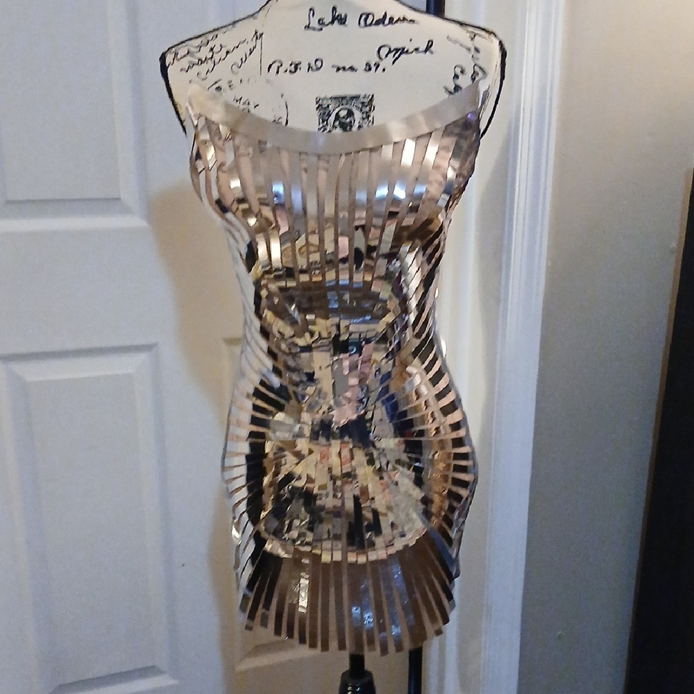 Strapless Metallic Dress